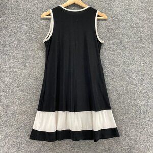 Tiana B. Dress Women PS Black Shift Midi Sleeveless Round Neck Casual